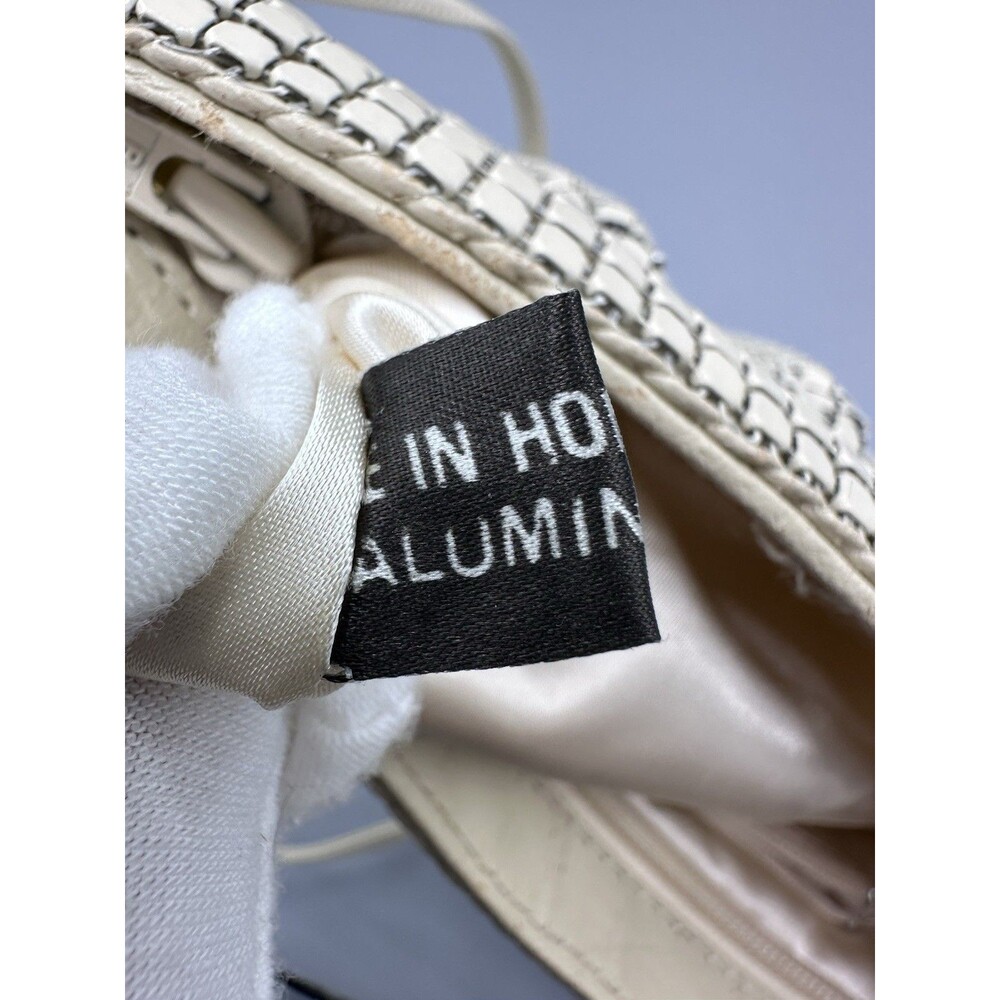 Vintage Aluminum Metal Mesh Cream/White‎ Classic Shoulder  Bag Satin Lining - Picture 10 of 13